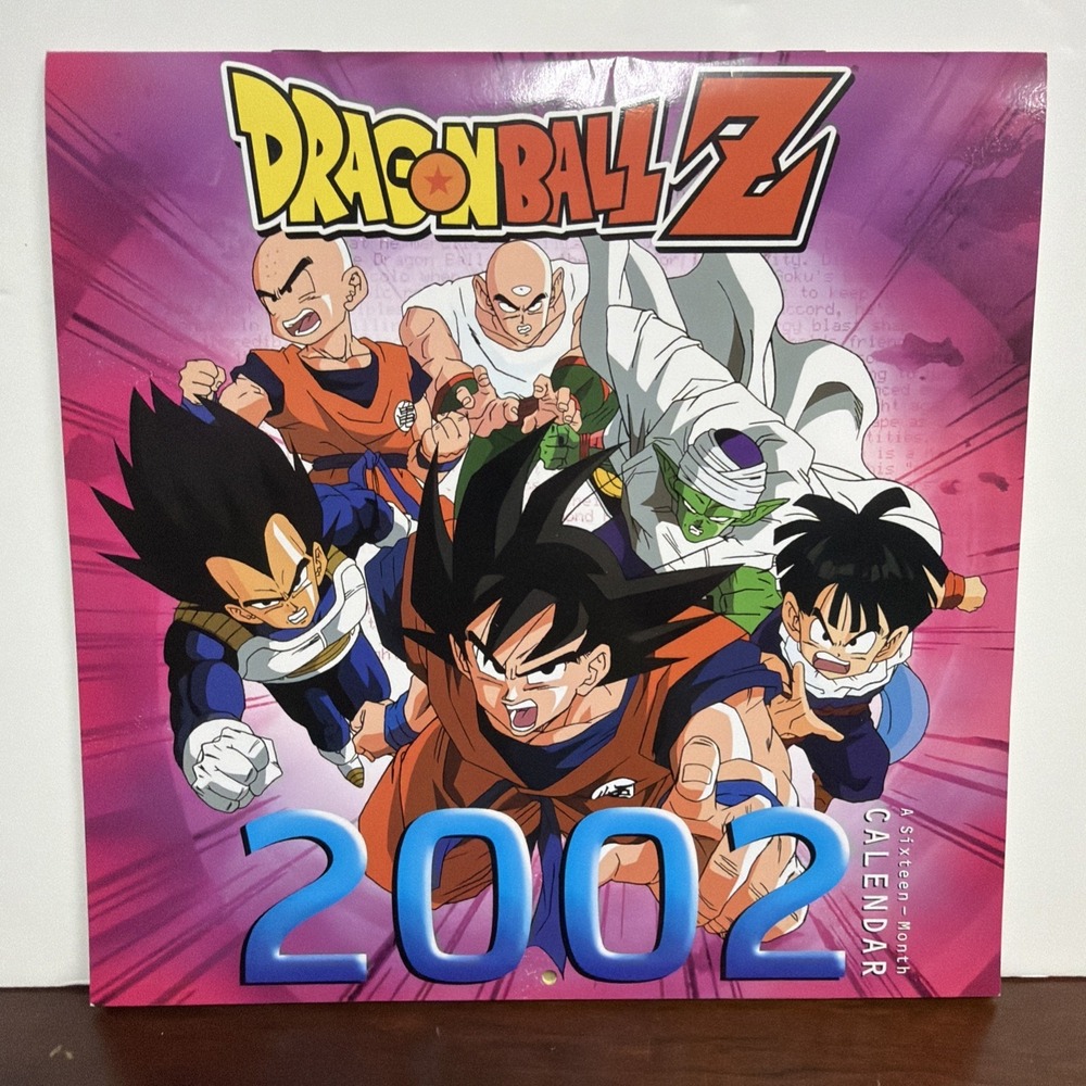 Vtg Dragonball Z 2002 Calendar 16 Month Anime Art DBZ‎ Collectible